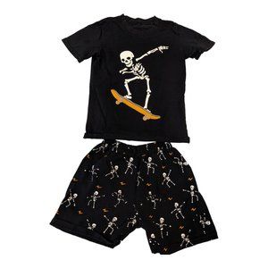 Glow in The Dark Skateboarding Skeleton Pajamas Size 7